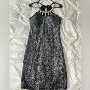 Love J Black Flowered Pattern Dress. Medium.